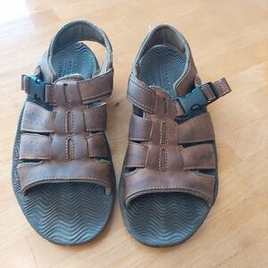 Sperry Top Sider Classic Brown Leather Sandals Men's Size 9